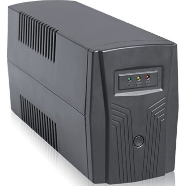უწყვეტი კვების წყარო CMUX-650D EU  CROWN MICRO, UPS 650VA/390W, with 1*12V7AH battery, 2* Universal socket, black
