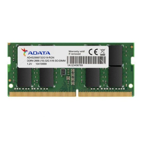 ოპერატიული მეხსიერება SO-DIMM AD4S26668G19-SGN, ADATA  8GB DDR4 ,2666mhz, 1024X16,TRAY
