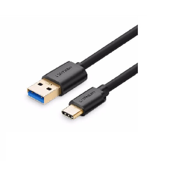 USBკაბელი US184 UGREEN (30934) USB 3.0 A Male to Type C Male Cable Gold Plating 1m (black)