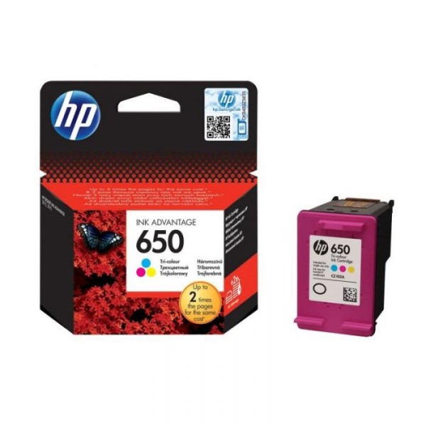 კარტრიჯი CZ102AE, HP 650 Tri-color Ink Cartridge