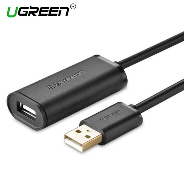 USBკაბელი აქტიურიUS121 UGREEN(10321) USB 2.0 Active extension cable with Chipset  10M