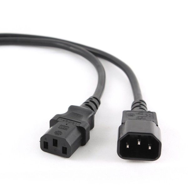 Gembird / PC-189-VDE-5M / Power Extension Cord (C13 to C14), VDE approved / Black / 5m / (PC-189-VDE-5M)