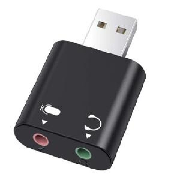 USB ხმის ადაპტერი KDUSBSND0201Kingda, USB Sound 2 X 3,5 Plug (1 Mic 1 Stereo)