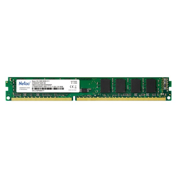 Netac Basic DDR3-1600 8G C11, UDIMM 240-...